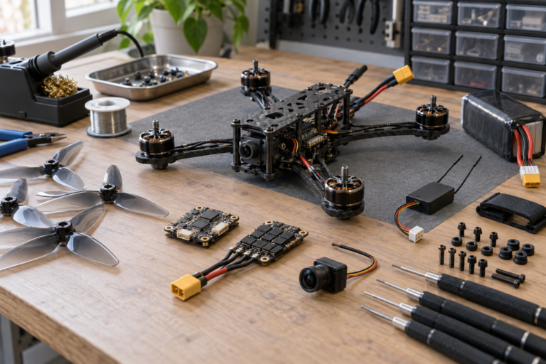 FPV-Drohne selber bauen: Teile und Reihenfolge – KI-generiertes Symbolbild